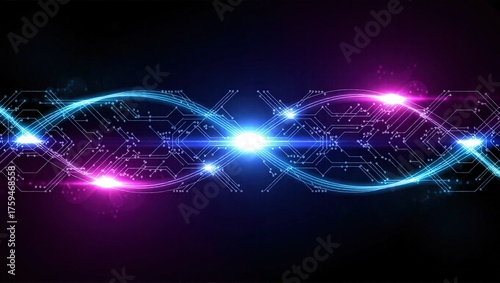 Futuristic DNA Helix - A Technological Exploration of Genetic Code.