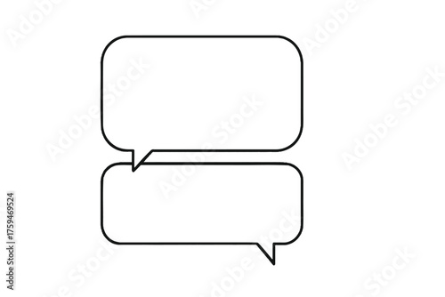 Double-tier stacked rectangle chat bubble 16:9 transparent background Chat bubble, empty for copy