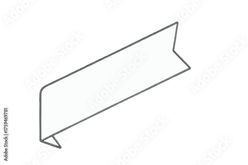 Diagonal long ribbon chat bubble 16:9 transparent background Chat bubble, empty for copy