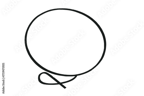 Curved ribbon loop chat bubble 16:9 transparent background Chat bubble, empty for copy