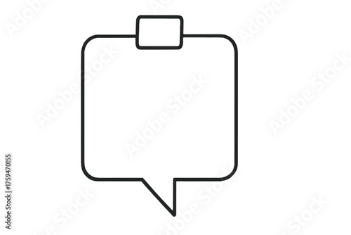 Top-hanging tab label chat bubble 16:9 transparent background Chat bubble, empty for copy