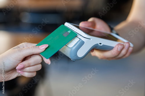 Contactless card tap on wireless POS terminal for secure retail checkout