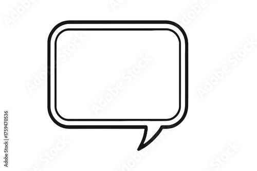 Double-line inset rounded rectangle chat bubble 16:9 transparent background Chat bubble, empty for copy