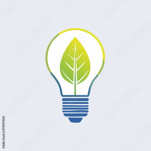Green Leaf Inside Light Bulb Symbolizing Eco-Friendly Energy Ideas.