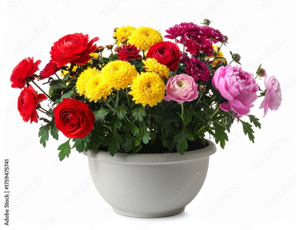 custom made wallpaper toronto digital_flower pot on white background.