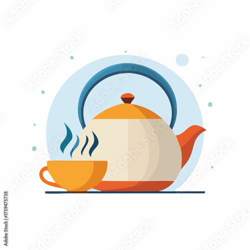 Teapot and Cup - A Warm Beverage Illustration.