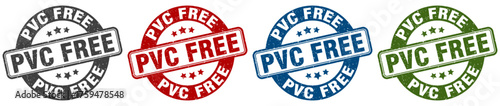 pvc free stamp. pvc free round stamp set isolated on white background