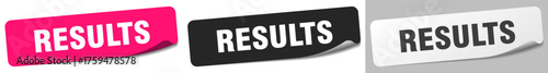 results sticker. results sticker set on white background