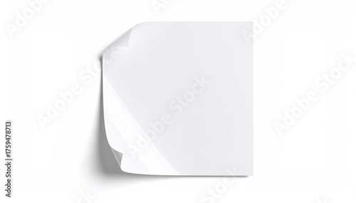 White Glossy Vinyl Sticker Mockup with Peel Corner