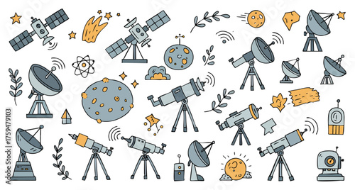 Astronomical Observation & Space Technology Doodle Kit