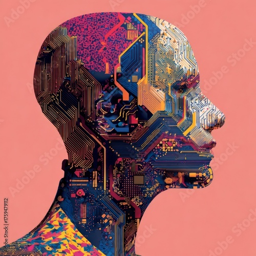 human head with brain