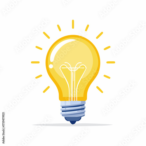 Bright yellow light bulb illuminating creative ideas and innovation.