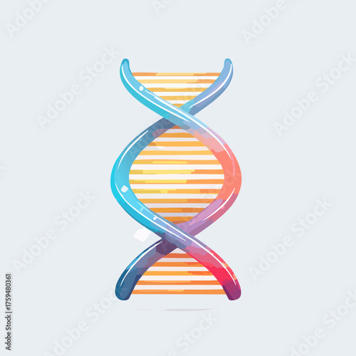 DNA Structure - Double Helix Model Illustration.