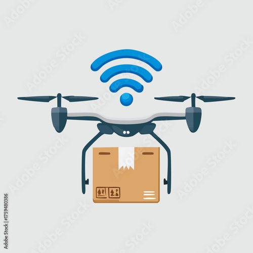 Drone Delivery Service Technology Concept.