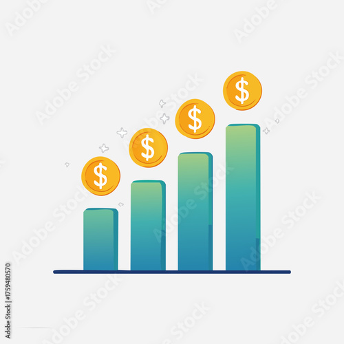 Financial Growth Chart Illustrating Business Success and Profit.