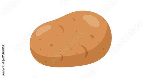 Cartoon Potato Illustration, Simple and Clean Style, Ideal for Food and Educational Content