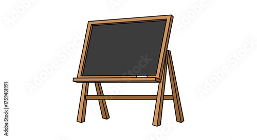 Classic freestanding blackboard, a symbol of learning, education and creative brainstorming, with