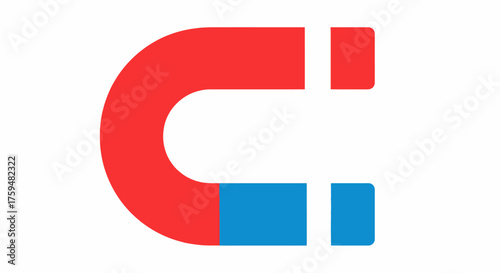 Vibrant U-Shaped Magnet Illustration: Abstract depiction of attractive force and magnetism