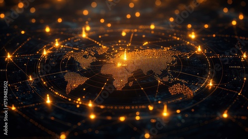 Global network map illustration