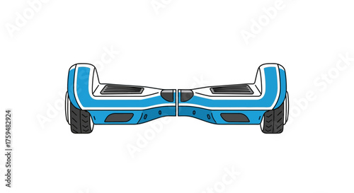Sleek blue hoverboard design, conveying modern mobility and technological advancement for personal