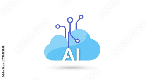 Conceptual illustration of artificial intelligence in cloud computing environments and machine