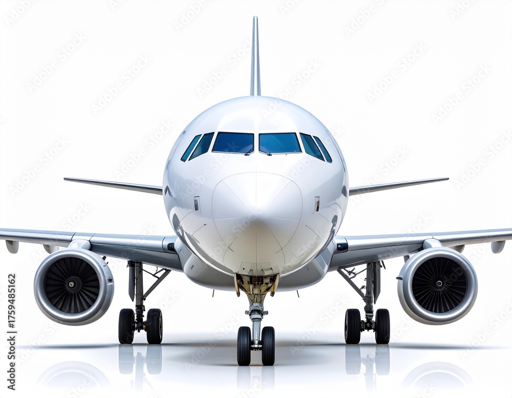 Naklejka premium White Commercial Transport Aircraft on white background