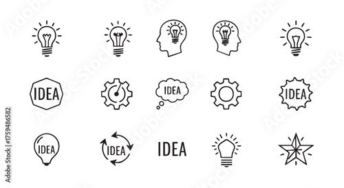 Creative idea generation with lightbulbs and cogs business concepts vector
