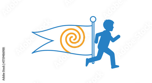 Stylized cartoon illustration of a lush green tree with a clean white backdrop and simple