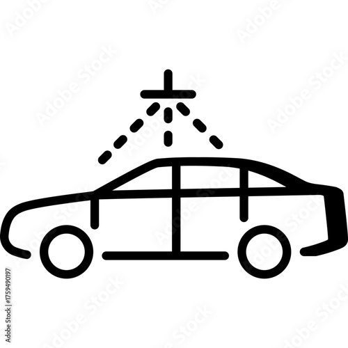 Car engine cleaning icon. Outline vector symbol for detailing and maintenance services