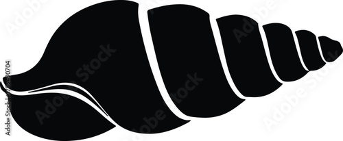 Vector Turritella terebra spiral sea snail shell silhouette illustration