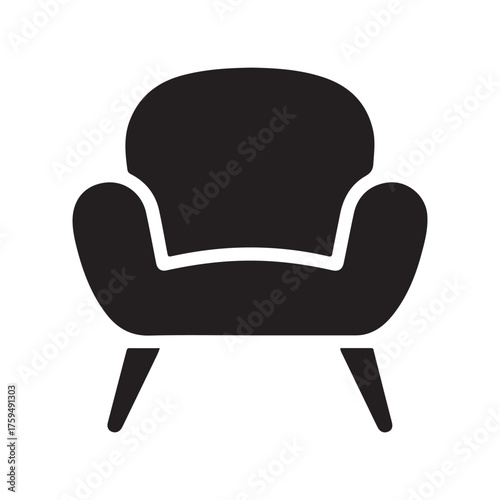 Visitor Chair Solid Icon for Office Lobby