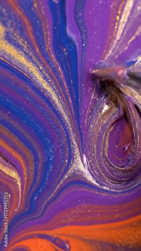 Abstract fluid art with vibrant colors and swirling patterns