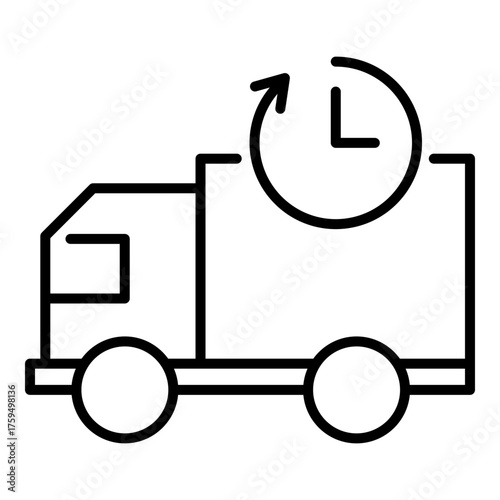 Delivery time icon, symbolizing punctual shipment, deadline, and express logistics scheduling.