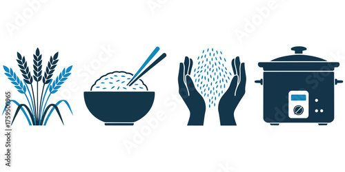 Trash can icon with recycle symbol and plastic cup illustration for food waste design