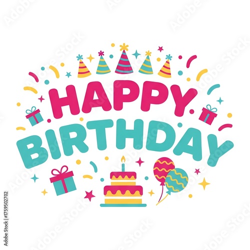 Happy Birthday Celebration Design Illustration