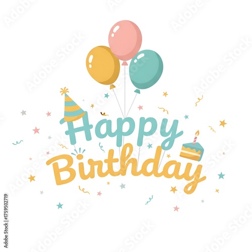 Happy Birthday Celebration Design Illustration