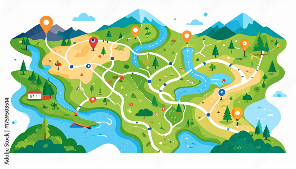 Fototapeta premium Customer Journey Map Scene