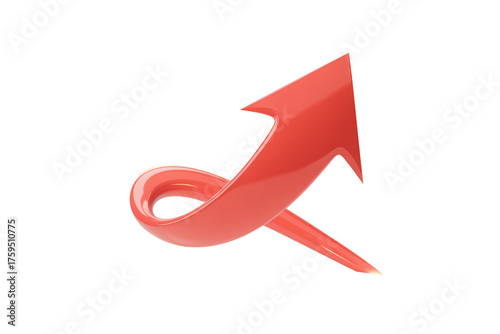 Free Download Dynamic red arrow curves upward for growth and success - GFXLoad