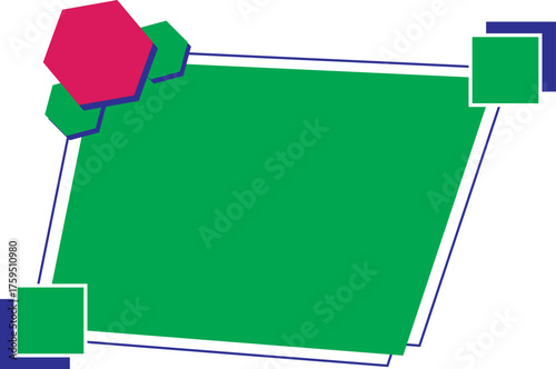 Abstract Geometric Background with Hexagons and Squares