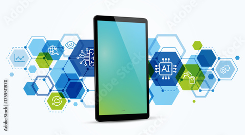 Smartphone and icon cloud connection