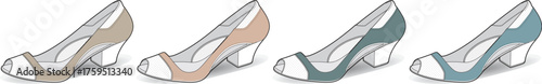 Elegant Heel Collection Stylish Footwear in Beige, Peach, Teal, and Light Blue