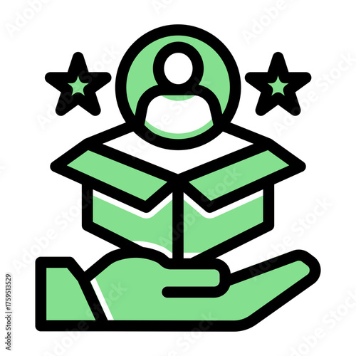 Delivery Process Package Management icon from the Customer Development icon collection (Solid Color Lineal Style)