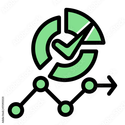 Business Growth Analytics Metrics icon from the Customer Development icon collection (Solid Color Lineal Style)