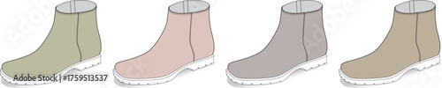 Assortment of Stylish Ankle Boots in Earthy Tones - Fashionable Footwear for Any Occasion
