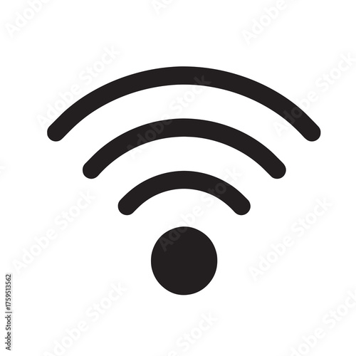 Black wi fi signal icon on white background simple wireless symbol