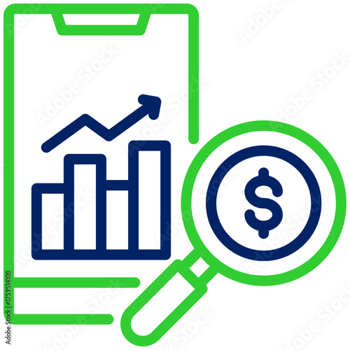 Analysis icon isolated on white background. vector illustration icon for business, accounting financial and other business