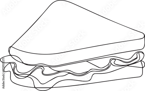 Simple line drawing of a delicious sandwich