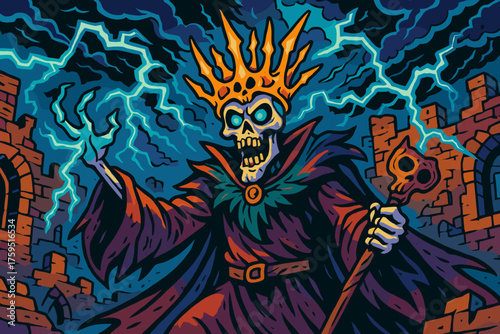 Storms crowned castle magic vector oversized icon ruined crown summoning s bones