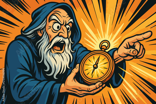 Dramatic outward s shoot pointing holding vector light beams dramatically clock icon