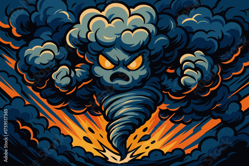 Swirling powerful sprite around storm tornado summoning clouds vector icon summoner cloudsprite